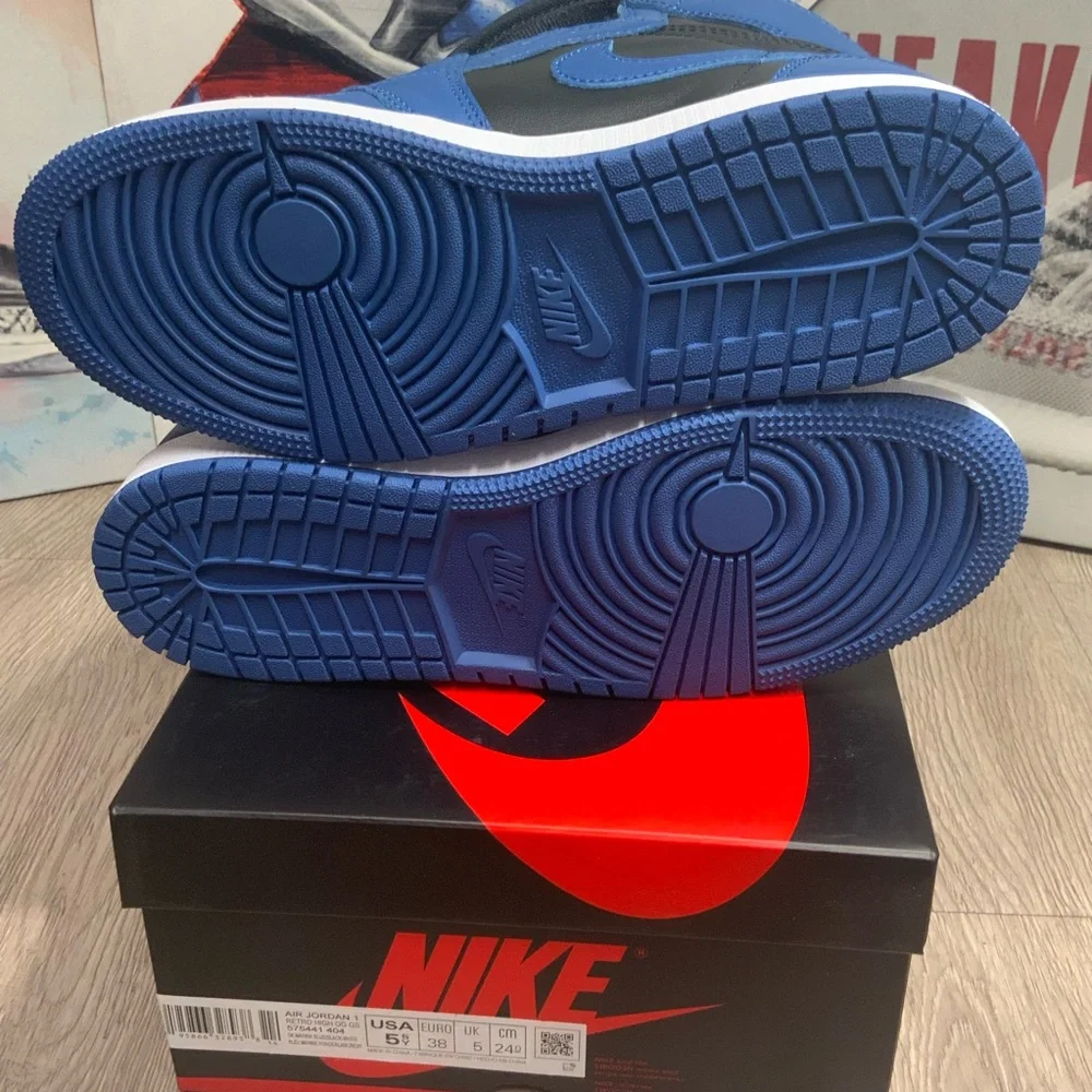 New Nike Jordan 1 Retro High OG Dark Marina Blue GS Size 5.5Y / 7W (575441-404)
